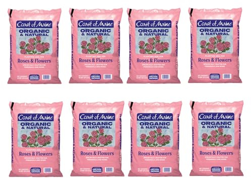 Coast of Maine Organic & Natural Planting Soil for Roses & Flowers - Premium Garden Soil w/ Composted Manure, Sphagnum Peat Moss for Multi Use In Ground & Containers - Enhanced Drainage (20 Qt)