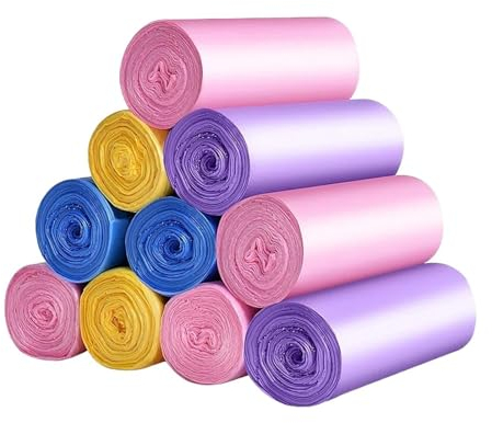 5 Rolls 1 Pack 100Pcs Household Disposable Trash Pouch Kitchen Storage Garbage Bags Cleaning Waste Bag Plastic Bag (Color : Yellow)