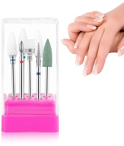 VONJUMA 7 Pcs Punte Fresa Unghie Punta Levigatrice Unghie Professionale Punte Per Unghie Set Carburo Ceramica E Tungsteno Adatto Alla Maggior Parte Delle Levigatrici Per Unghie Per Manicure E Pedicure