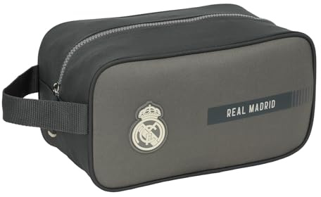 Safta Real Madrid 3ème équipe 24/25 - Sac à Chaussures Moyen, Multifonction, Sport, extrascolaire, Football, Confortable et Polyvalent, 29 x 14 x 15 cm, Gris, M, Décontracté