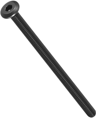 METALLIXITY Flachkopf Sechskant Senkkopfschrauben (M6-1x100) 12 Stück 304 Edelstahl Sechskant Möbelschrauben - Für Möbel Und Holzbauprojekte Schwarz