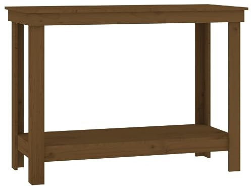 Banco de trabajo de madera de pino maciza, 110 x 50 x 80 cm, almacenamiento de herramientas estable para garaje y taller, duradero y respetuoso con el medio ambiente