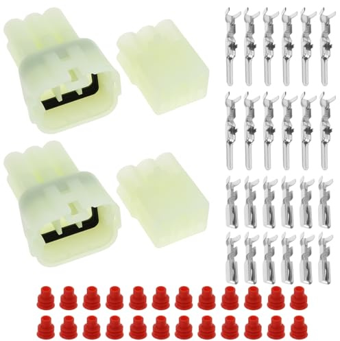 VGOL 2 paia di connettori elettrici sigillati 6189-6171 6180-6181 per moto a 6 pin, compatibili con Sumitomo HM 090