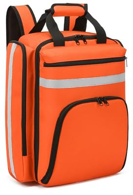Medizinisches Notfallset Mit Großem Fassungsvermögen,Medizinischer Notfallrucksack,Mit Reflektorstreifen,Spritzwassergeschützt Und Verschleißfest,Ärzte,Krankenschwestern(Orange)