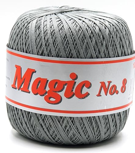 Magic No. 8 Spitzen Häkelgarn Filethäkelgarn 100 gr. / 100% Baumwolle (115 hell-grau)