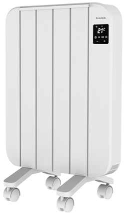 Taurus – Radiatore Elettrico Persia 1000W | 4 elementi | Installazione a parete o a pavimento | Termostato e programmazione 24/7 | Display LCD | Silenzioso con spegnimento totale