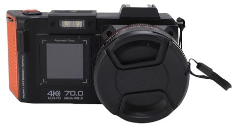Tangxi Cámara Digital 4K para Fotografía, Cámara DSLR F1.8 Gran Angular con Enfoque Automático y Zoom de 70MP 50X con Flash de Pantalla Doble, para Principiantes y Adultos Creadores de (Black)