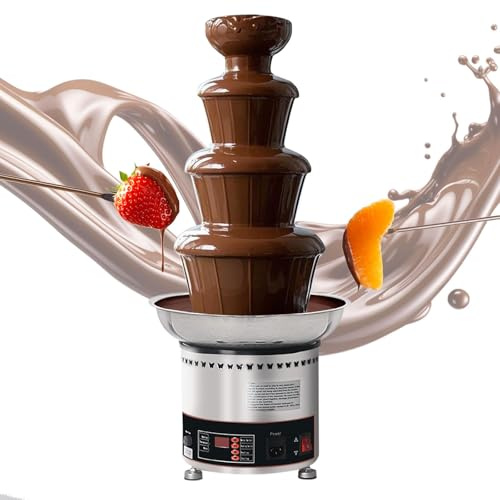 Electric Chocolate Fountain Machine, 4-Tier Dipping Warmer for Parties and Events