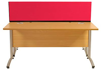 Panelwarehouse Straight Desk Divider Partition Screens Desktop - 5 Widths & 11 Double Sided Pinnable Fabric Colours (Red, 1600mm x 400mm)