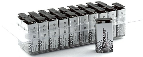 Ultralife (Batterie, de Bloc de piles lithium J Électronique P, 9 V 1200 mAh) dans 20iger Box