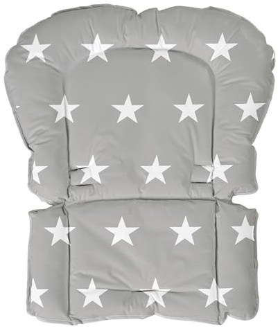 roba Cojín de Trona Little Stars - Impermeable y sin Ftalatos - Reductor de Asiento - Estampado de Estrella - Gris