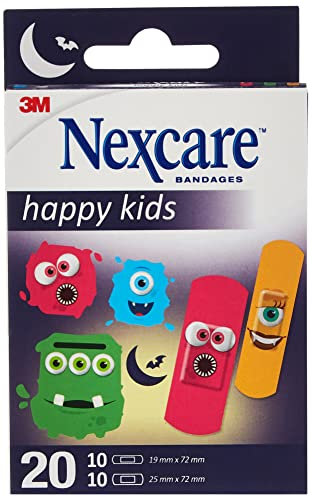 Nexcare Cerotti per Bambini Monsters, 20 Pezzi Assortiti