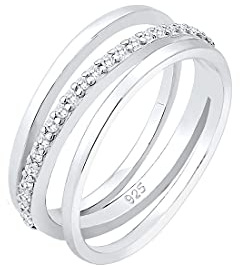 Elli Premium Damen-Jahrestag Beisteckring 925 Sterling Silber zirkonia 0602392318