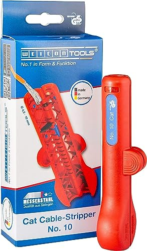 WEICON Tools Cat Cable-Stripper No.10, for Stripping Data Cables Cat 5, 6 & 7 and Network Cables
