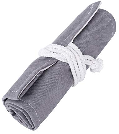 JIAHG Stifterolle Stifteetui für 48 Buntstifte und Bleistifte Canvas Roll-up Federmappe Rollentasche Schlamperrolle Mäppchen für Reisen Schule Büro und Kunst (Keine Stifte im Lieferumfang)
