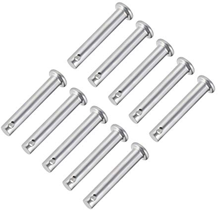 sourcing map 10 Stück Steckbolzen Gabelkopfbolzen Einloch Gabelbolzen 6mm x 35mm Splintstift Flachkopf verzinkter Stahl