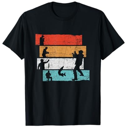 Vintage Style Angler Retro Angeln Fischer Angel Geschenk T-Shirt
