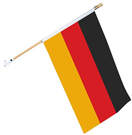Nationenflagge 150 x 90 inkl. Roll Over Stab und Wandhalterung (Deutschland)