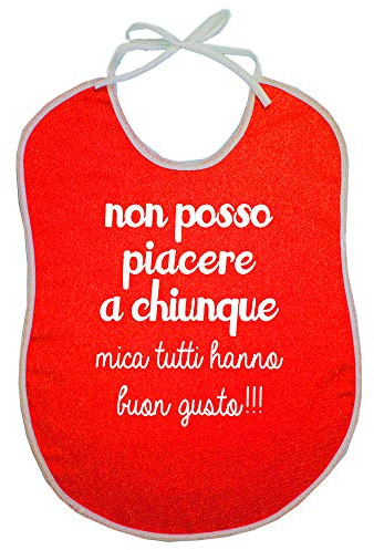 Zauberhafter Lätzchen für Erwachsene mit lustigen Frasen - Lätzchen cm.45 x 60 cm mit Transfer - Made in Italy, Spiritos, Feste, Essen, Küche, Herz, Chef Non Posso