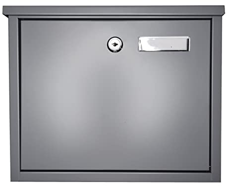 FURNISHED Briefkasten aus verzinktem Stahl, grau, abschließbar, groß