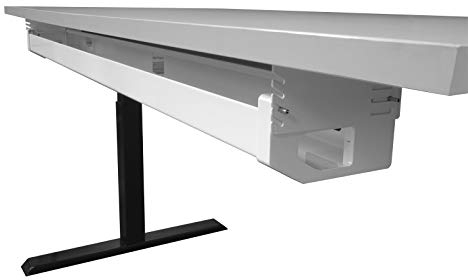 EISNHAUER ® Kabelwanne Hook abklappbar gegen den Kabelsalat am Schreibtisch, besonders viel Platz, Metall (Weiß)