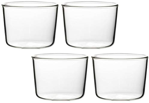 Yardwe Glass Pudding Cups 4-Pack 6Oz Heat-Resistant Clear Dessert Bowls for Mousse Yogurt Milk Breakfast and Tea Party Reusable Glassware