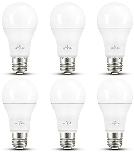 Amindu E27 LED Leuchtmittel (6er Pack/4000K kaltweiß) – superhelle, nicht dimmbare 13,6W LED E27 ersetzt 100W Halogen – ideal für große Arbeitszimmer, Garage, Küche oder Werkstätten