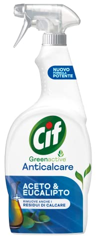 Cif Anticalcare, Spray Detergente Bagno Anticalcare con Acido Citrico e Eucalipto, 650 ml, per la Rimozione di Residui di Calcare e Sapone, 100% Fragranza Biodegradabile
