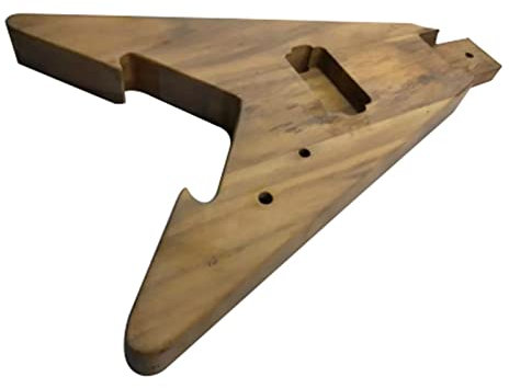 FLFL DIY Bausatz Gitarre Der Elektrische Gitarrenkörper Vom V-Typ Nimmt Hochwertige Paulownia-Holz-Halbzeuge An Unvollendeter Gitarrenbausat