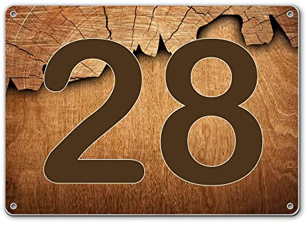 banjado® Hausnummernschild personalisierbar Motiv Holz - Hausschild personalisiert Draußen mit Straßennamen möglich - Hausnummernschild Edelstahl versch. Motive - inkl. Montagematerial
