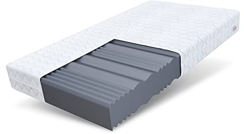 FDM Comfort Plus Schaumstoffmatratze 120x200 cm Höhe 20 cm 7-Liegezonen Matratze Kaltschaum H3 Öko-Tex Allergikergeeignet Bezug Waschbar Abnehmbar Weiß