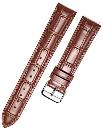 MUENShop Utökad äkta läderarmband XXL snabbkoppling 18 mm – 22 mm med vikspänne fjärilsspänne, XXL-21mm