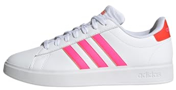 Adidas Damen Grand Court 2.0 Shoes-Low (Non Football), FTWR White/Lucid Pink/Bright Red, 39 1/3 EU