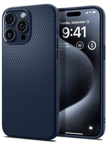 Spigen Liquid Air Case Compatible with iPhone 15 Pro - Navy Blue