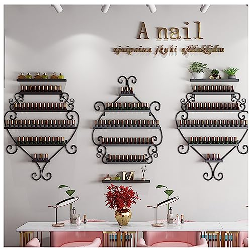 ZBJDX Nagellack-Wandregal Kreatives HerzföRmiges Nagellackregal Aufbewahrungs-Display-Regal Multifunktionale AufbewahrungsschräNke Werden FüR Haus, Hotel Und Supermarkt Verwendet,Schwarz