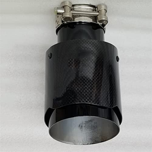 WEHOMY 1 Stück Glänzend Schwarz Kohlefaser Schwarz Beschichtetes Auspuffrohr Universal Auto Auspuff Endrohr Schalldämpfer Endrohr Für BMW E60 Auspuffblenden (Size : 63-89mm)