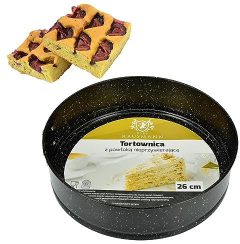 KARL HAUSMANN Tortiera Apribile - Ø 26 cm - Nero Teglia torta in Acciaio Carbon Steel - Rivestito in Antiaderente - Tonda Tortiera a Cerniera - Stampo Cheesecake - Tortiere per Dolci - Marmo Nero
