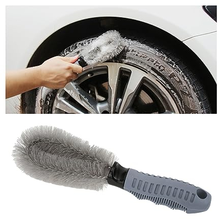 JNNJ Brosses De Nettoyage pour Roues De Voiture, Brosse à Jantes De Voiture pour Jantes, Brosse d'entretien Jantes Pneus Voiture, Outil Lavage Brosse Pneu pour Voitures, Moto Ou Vélo(Droit)