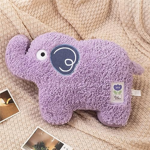 Herfair Plüschtier Tiere Kuscheltier Kissen 45 cm, Welpe Kaninchen Elefanten Dekokissen Wurfkissen Kinder, Sitzkissen für Kinderzimmer Sofa Dekoration (Elefanten)