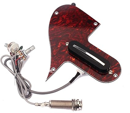 ibasenice Mandolin Pickguard Assembly with Double-Coil High-Output Pickup for F-Style Mandolin and Guitar, 3Ply PVC Scratch Plate in Cherry Red for Musical Instrument Protection