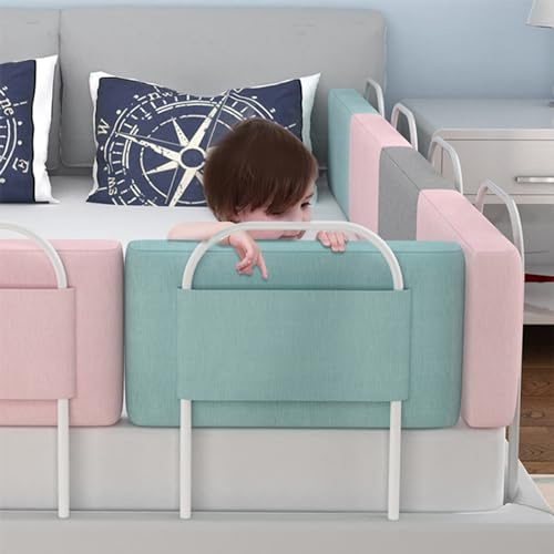 Mgchowue Bettgitter für Kleinkinder, Upgrade Verstärkt Bettschutzgitter, Herausfallschutz, Baby-Bett-Geländer für Erwachsene, Kinder, Twin, für 5-30cm Matratze (Color : Gris, Size : 50cm)