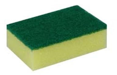 25BLISTER SPUGNA ABRASIVA GIALLA DOPPIA CON FIBRA VERDE - cm.9x6x3h.
