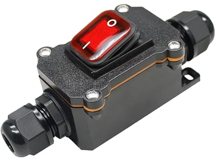 LNGJIN Interruttore in linea impermeabile,IP67 Interruttore Impermeabile,Interruttore Bilanciere lmpermeabile,Interruttore Esterno,Interruttore a Bilanciere per uso Esterno 230V
