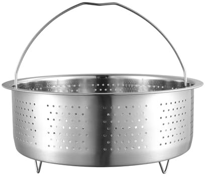 BBTISG Panier Vapeur pour Autocuiseur, Cuiseur Vapeur en Acier Inoxydable pour Casserole avec Poignée Accessoires pour Autocuiseur pour Légumes, Poissons, Fruits de Mer (22cm)
