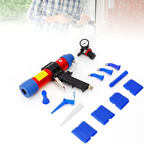 Pistola in silicone ad aria compressa, pistola in silicone, 310 ml, pistola in silicone, dispenser di cartucce pneumatiche + accessori