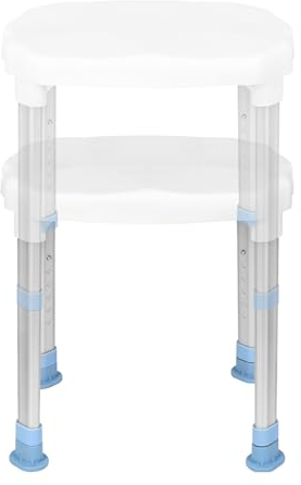 FIVMEN Duschhocker Duschstuhl Höhenverstellbar 41-53,5cm Badhocker Duschhilfe Duschsitz Anti-Rutsch Badsitz für Senioren Belastbar bis 150 kg, CST-3065
