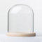 TIHONORI Présentoir dôme Cloche en Verre de 20 cm de diamètre avec Socle en Bois Massif pour l'exposition de Plantes, Ornements, Figurines,20 * 20cm