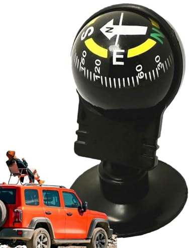 Boussole à billes pour la navigation automobile – Guide de direction réglable | Parfait pour les activités de plein air, les voyages en bateau et les voyages en voiture, balle de guidage de haute
