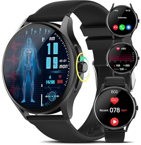 Marsyu 2024 New Smartwatch ECG+HRV for Men Women Answer/Make Calls,1.39 Health Watch with 24H Heart Rate SPO2 Blood Pressure Sleep Monitor,110+ Sports Activity Trackers Smart Watch for Android/iOS