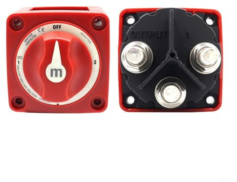 HpLive 2/3/4 Position Batterie Trennschalter, 12V-48V Batterieschalter 100A -300A Batterietrennschalter für Boot Motorrad Yacht Auto Wohnmobil(3 Position)